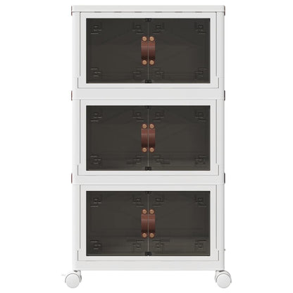 Stackable Storage Box with Wheels 3-Tier 28 L 48,5x29,5x86 cm