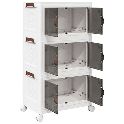 Stackable Storage Box with Wheels 3-Tier 28 L 48,5x29,5x86 cm