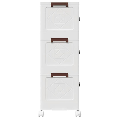 Stackable Storage Box with Wheels 3-Tier 28 L 48,5x29,5x86 cm