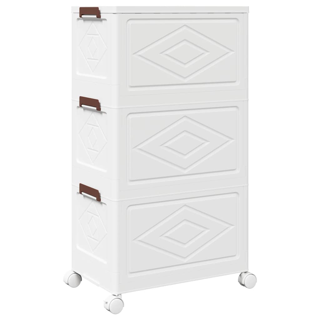 Stackable Storage Box with Wheels 3-Tier 28 L 48,5x29,5x86 cm