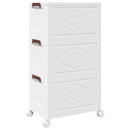 Stackable Storage Box with Wheels 3-Tier 28 L 48,5x29,5x86 cm