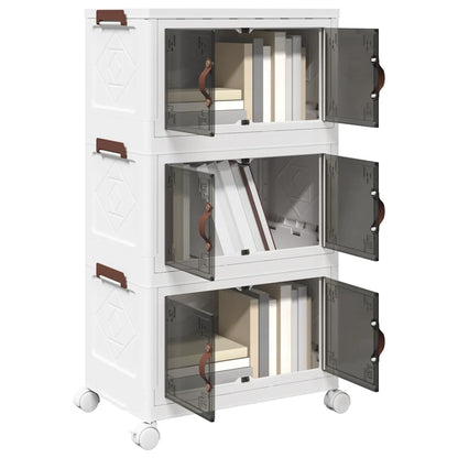 Stackable Storage Box with Wheels 3-Tier 28 L 48,5x29,5x86 cm