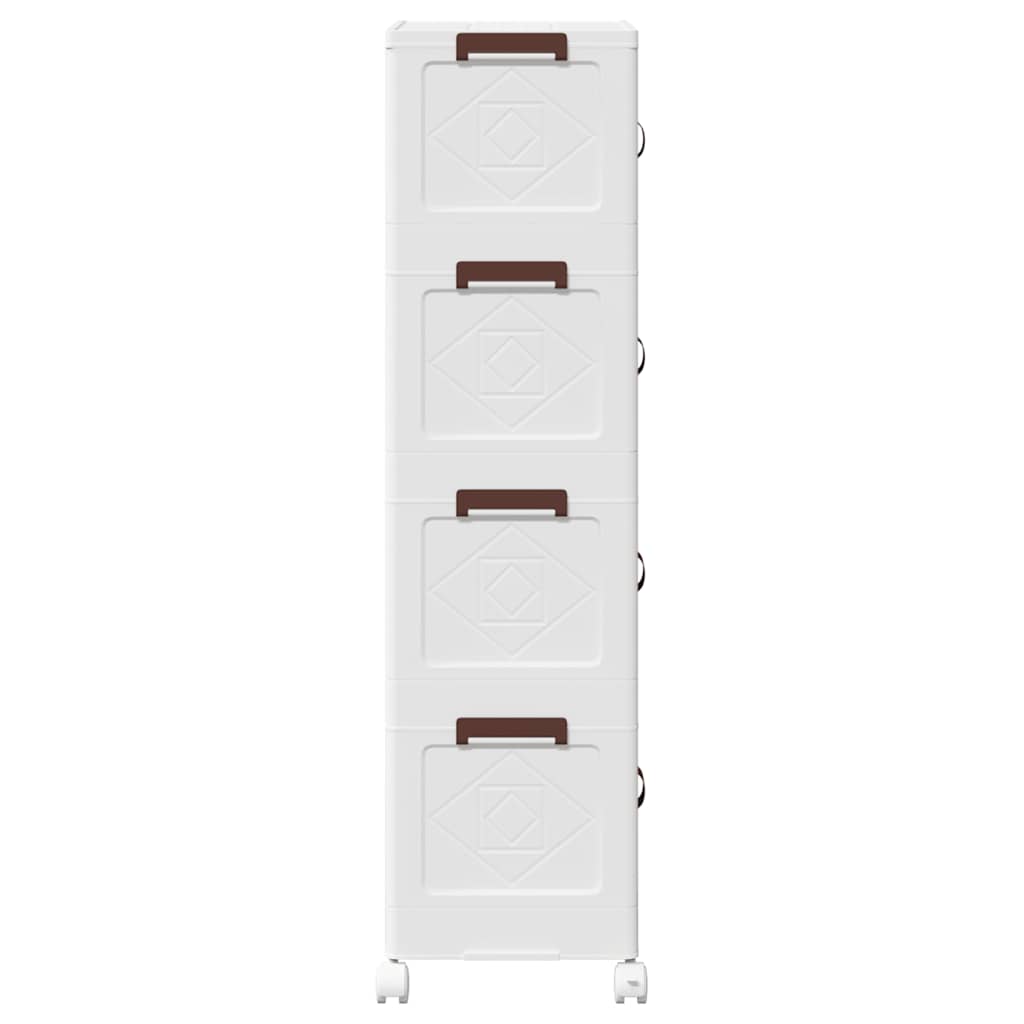 Stackable Storage Box with Wheels 4-Tier 28 L 48x29,5x112,5 cm