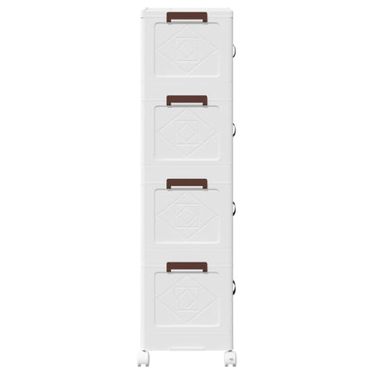 Stackable Storage Box with Wheels 4-Tier 28 L 48x29,5x112,5 cm