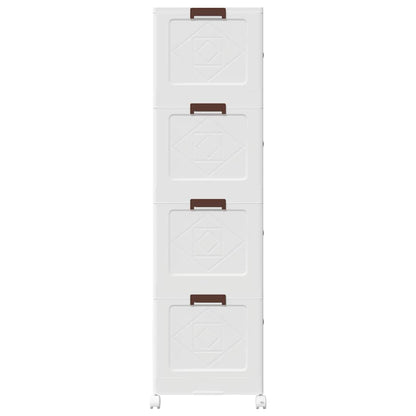Stackable Storage Box with Wheels 4-Tier 75 L 64x40x141,5 cm