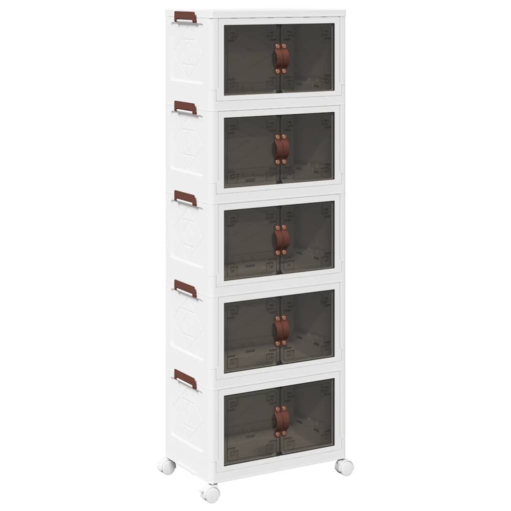 Stackable Storage Box with Wheels 5-Tier 28 L 48,5x29,5x139 cm