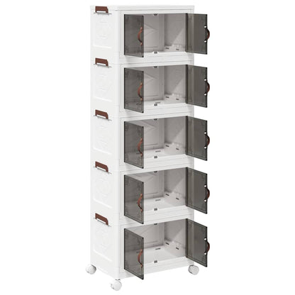 Stackable Storage Box with Wheels 5-Tier 28 L 48,5x29,5x139 cm