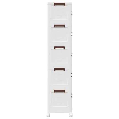 Stackable Storage Box with Wheels 5-Tier 28 L 48,5x29,5x139 cm