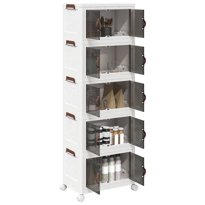 Stackable Storage Box with Wheels 5-Tier 28 L 48,5x29,5x139 cm