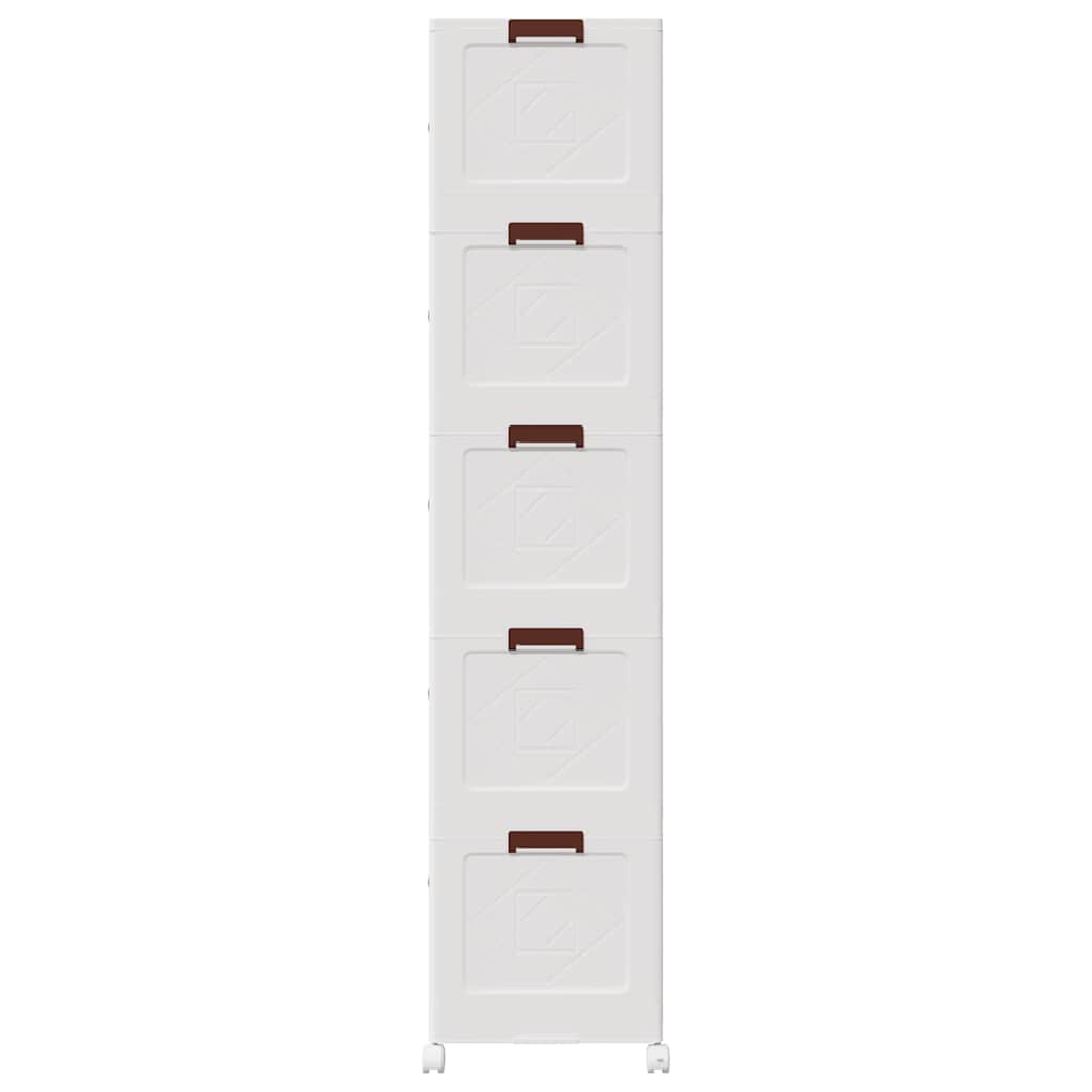 Stackable Storage Box with Wheels 5-Tier 75 L 64x40x179 cm