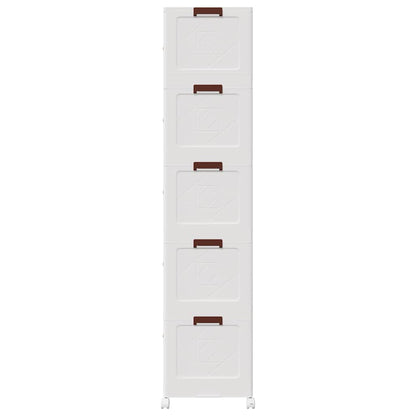 Stackable Storage Box with Wheels 5-Tier 75 L 64x40x179 cm