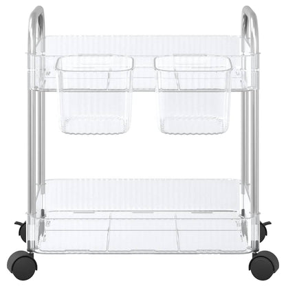 Storage Trolley 2-Tier Transparent 37x28x43.5 cm Acrylic