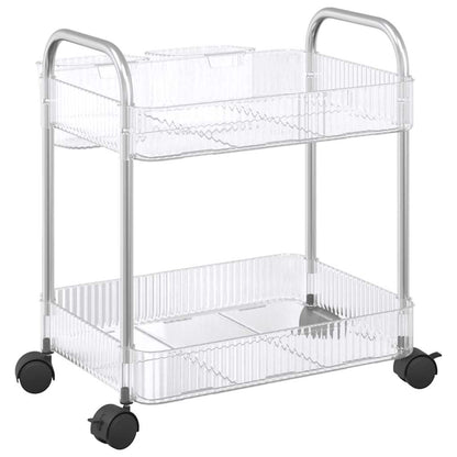 Storage Trolley 2-Tier Transparent 37x28x43.5 cm Acrylic