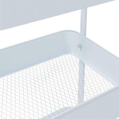 Storage Trolley 3-Tier White 42x41.5x77 cm Steel
