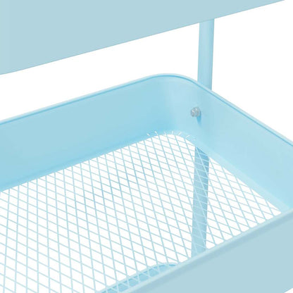 Storage Trolley 3-Tier Blue 42x41.5x77 cm Steel