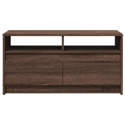 Coffee Table with LED Lights Brown Oak Engineered Wood