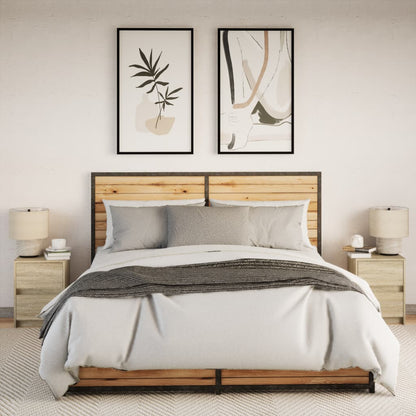 Bedside Cabinets with LED Lights 2 pcs Sonoma Oak