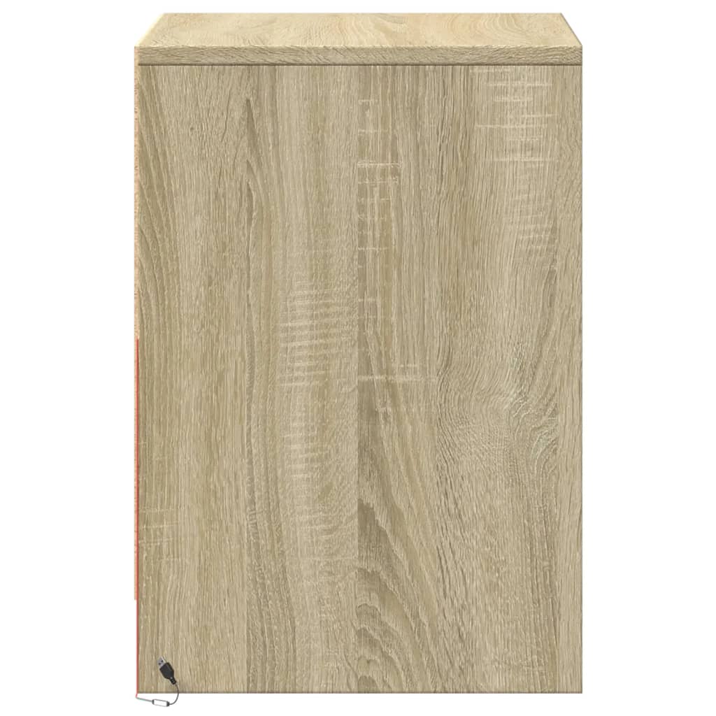 Bedside Cabinets with LED Lights 2 pcs Sonoma Oak