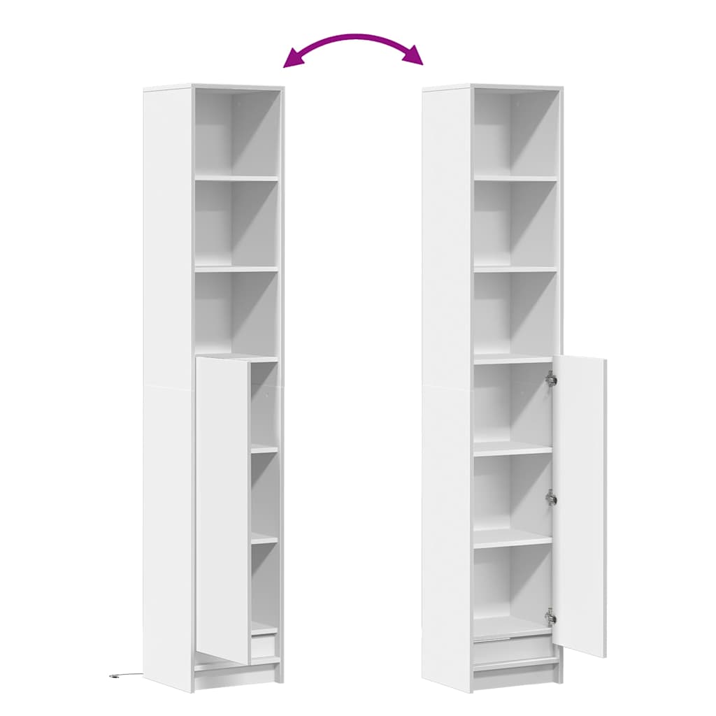 Sideboard with LED White 36x32.5x200 cm Engineered Wood