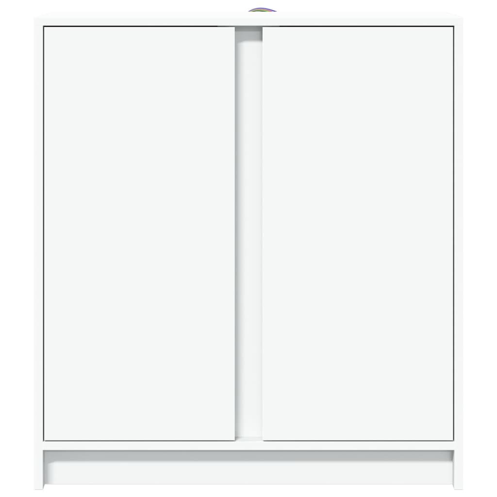 Sideboard with LED White 77x34x85 cm Engineered Wood