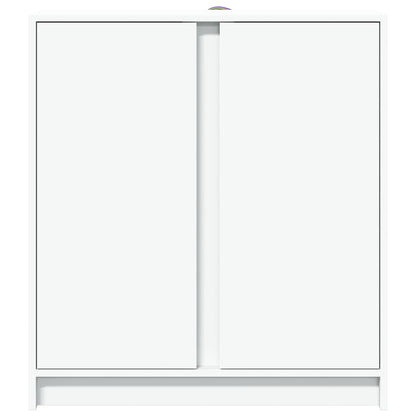 Sideboard with LED White 77x34x85 cm Engineered Wood