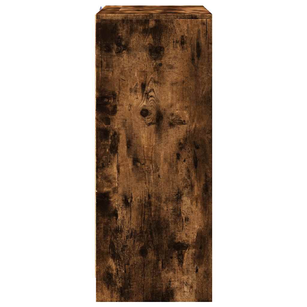 Sideboard with LED Smoked Oak 77x34x85 cm Engineered Wood