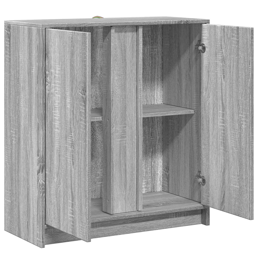 Sideboard with LED Grey Sonoma 77x34x85 cm Engineered Wood