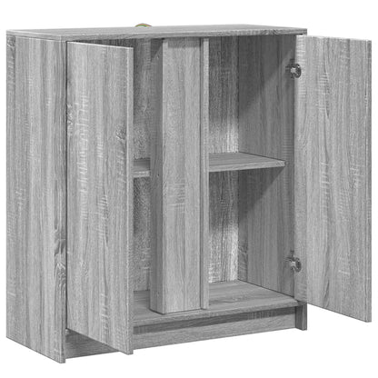 Sideboard with LED Grey Sonoma 77x34x85 cm Engineered Wood