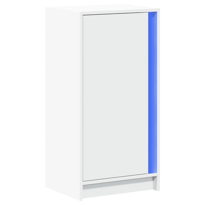 Sideboard with LED White 42,5x34x85 cm Engineered Wood