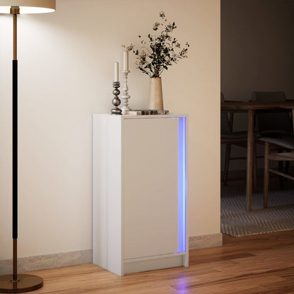 Sideboard with LED White 42,5x34x85 cm Engineered Wood