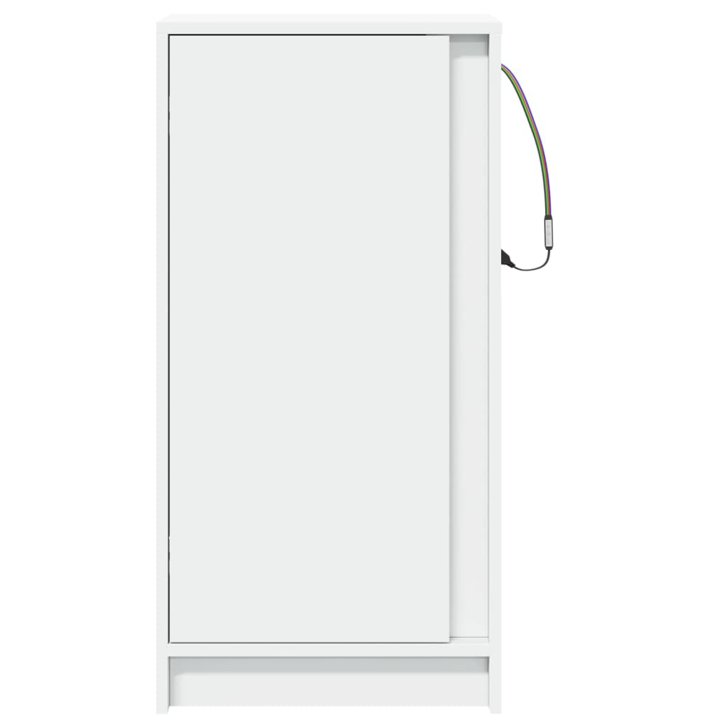 Sideboard with LED White 42,5x34x85 cm Engineered Wood