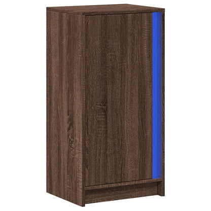 Sideboard with LED Brown Oak 42,5x34x85 cm Engineered Wood