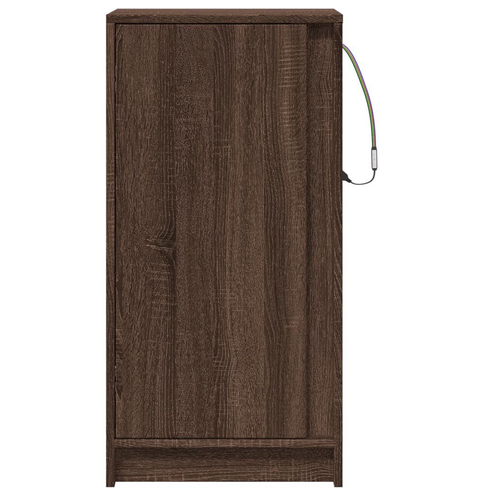 Sideboard with LED Brown Oak 42,5x34x85 cm Engineered Wood