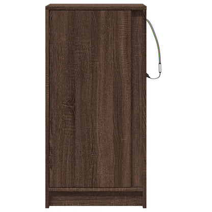Sideboard with LED Brown Oak 42,5x34x85 cm Engineered Wood
