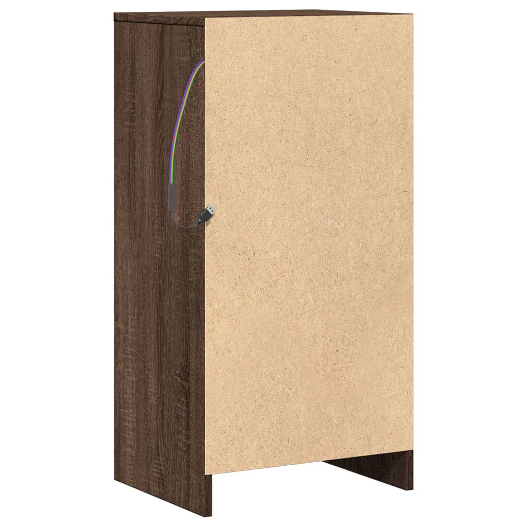 Sideboard with LED Brown Oak 42,5x34x85 cm Engineered Wood