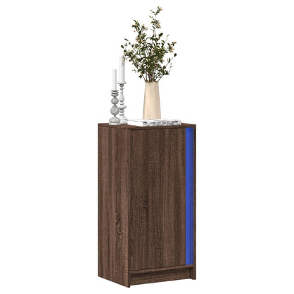 Sideboard with LED Brown Oak 42,5x34x85 cm Engineered Wood