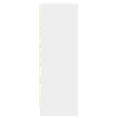 Sideboard with LED White 77x34x100 cm Engineered Wood