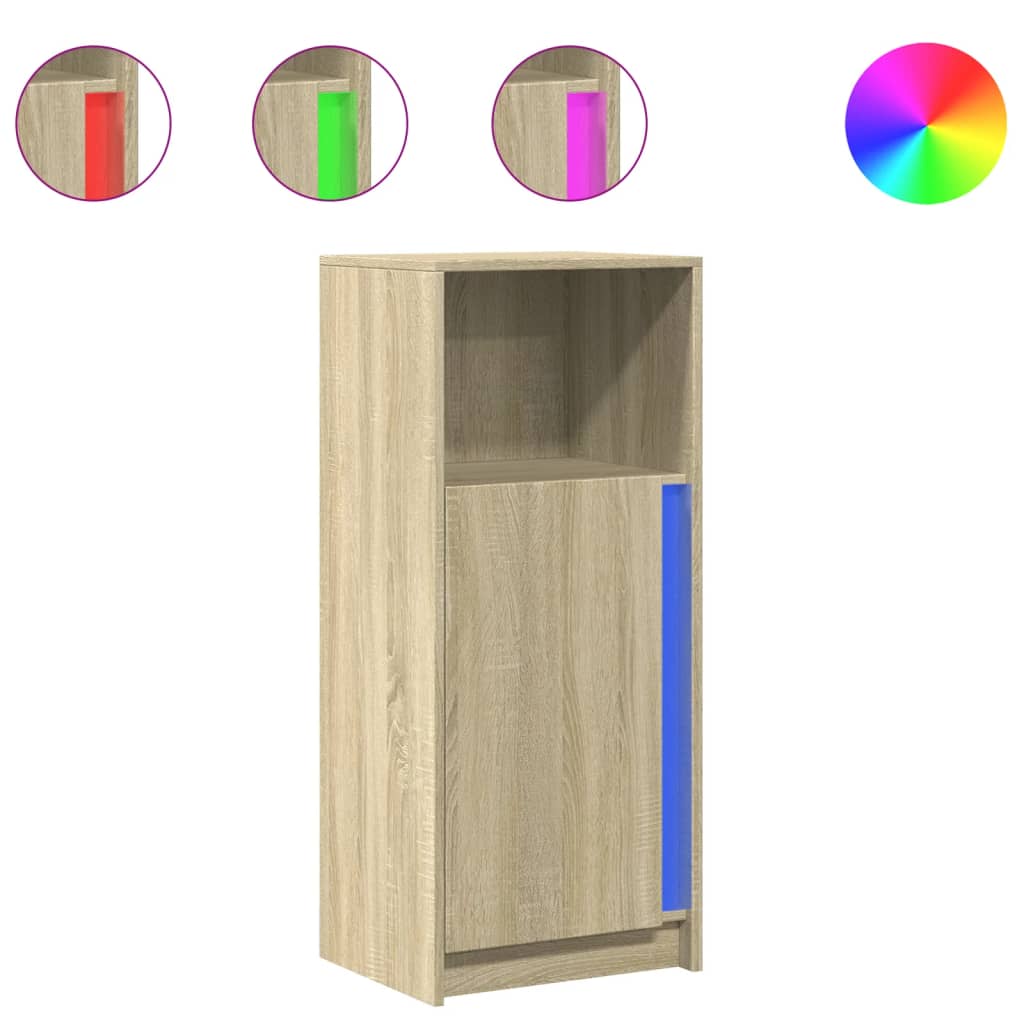 Sideboard with LED Sonoma Oak 42,5x34x100 cm Engineered Wood
