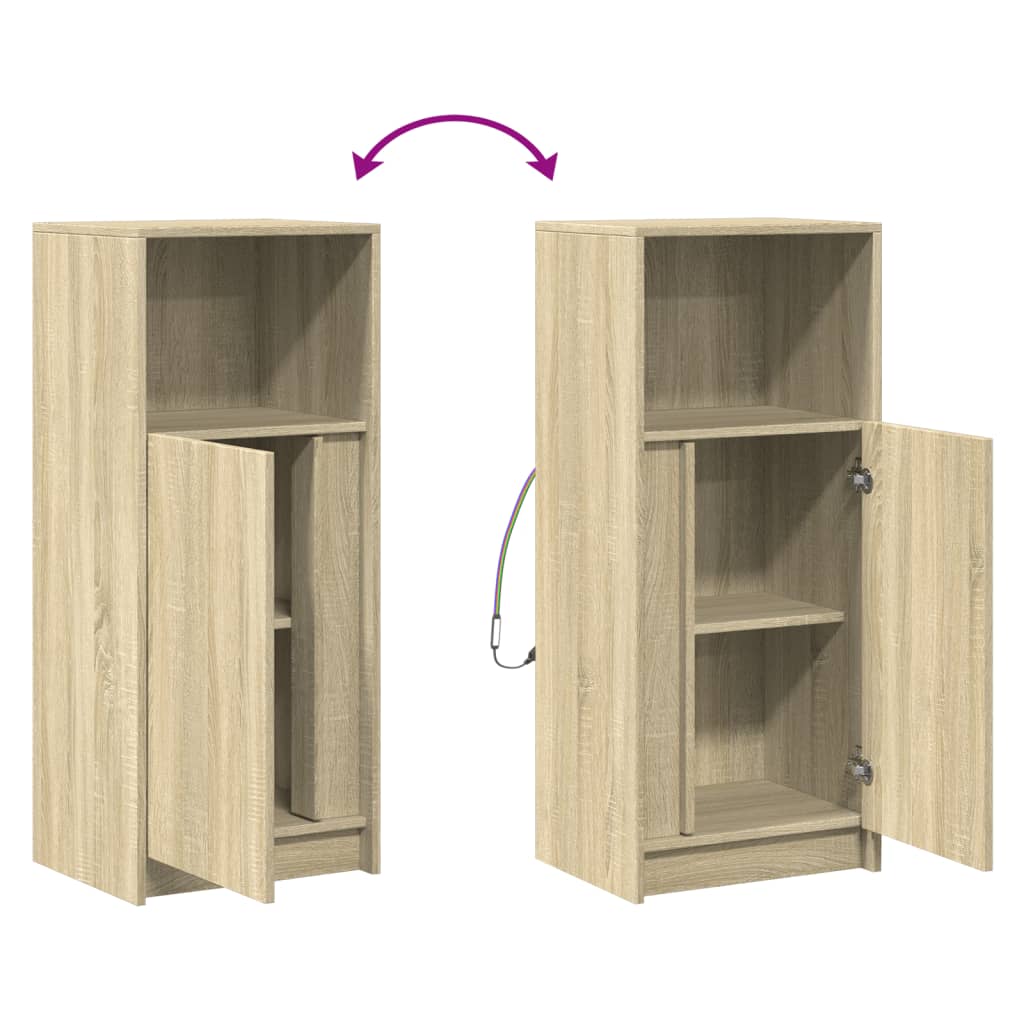 Sideboard with LED Sonoma Oak 42.5x34x100 cm Engineered Wood