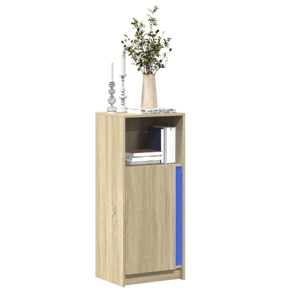 Sideboard with LED Sonoma Oak 42.5x34x100 cm Engineered Wood