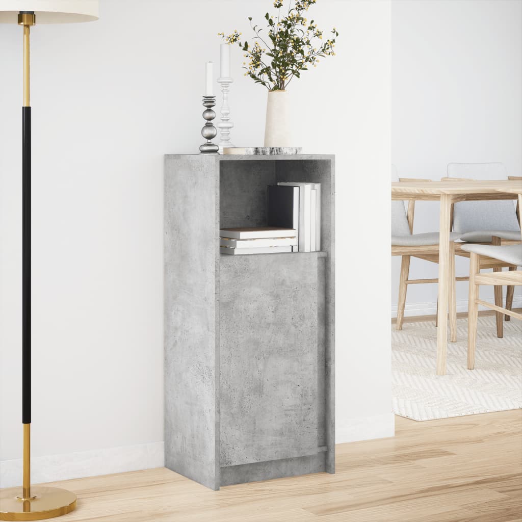Sideboard with LED Concrete Grey 42,5x34x100 cm Engineered Wood