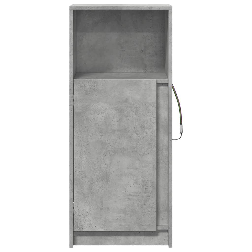 Sideboard with LED Concrete Grey 42,5x34x100 cm Engineered Wood