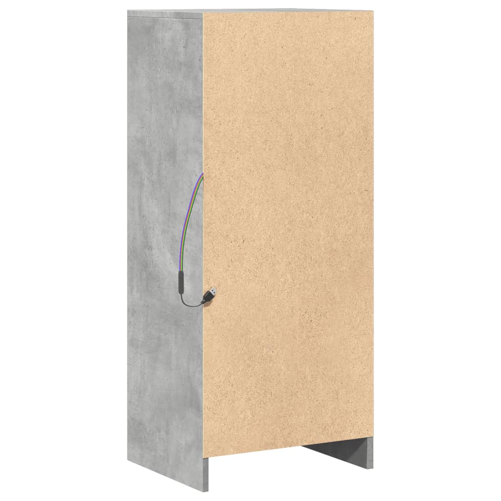 Sideboard with LED Concrete Grey 42,5x34x100 cm Engineered Wood