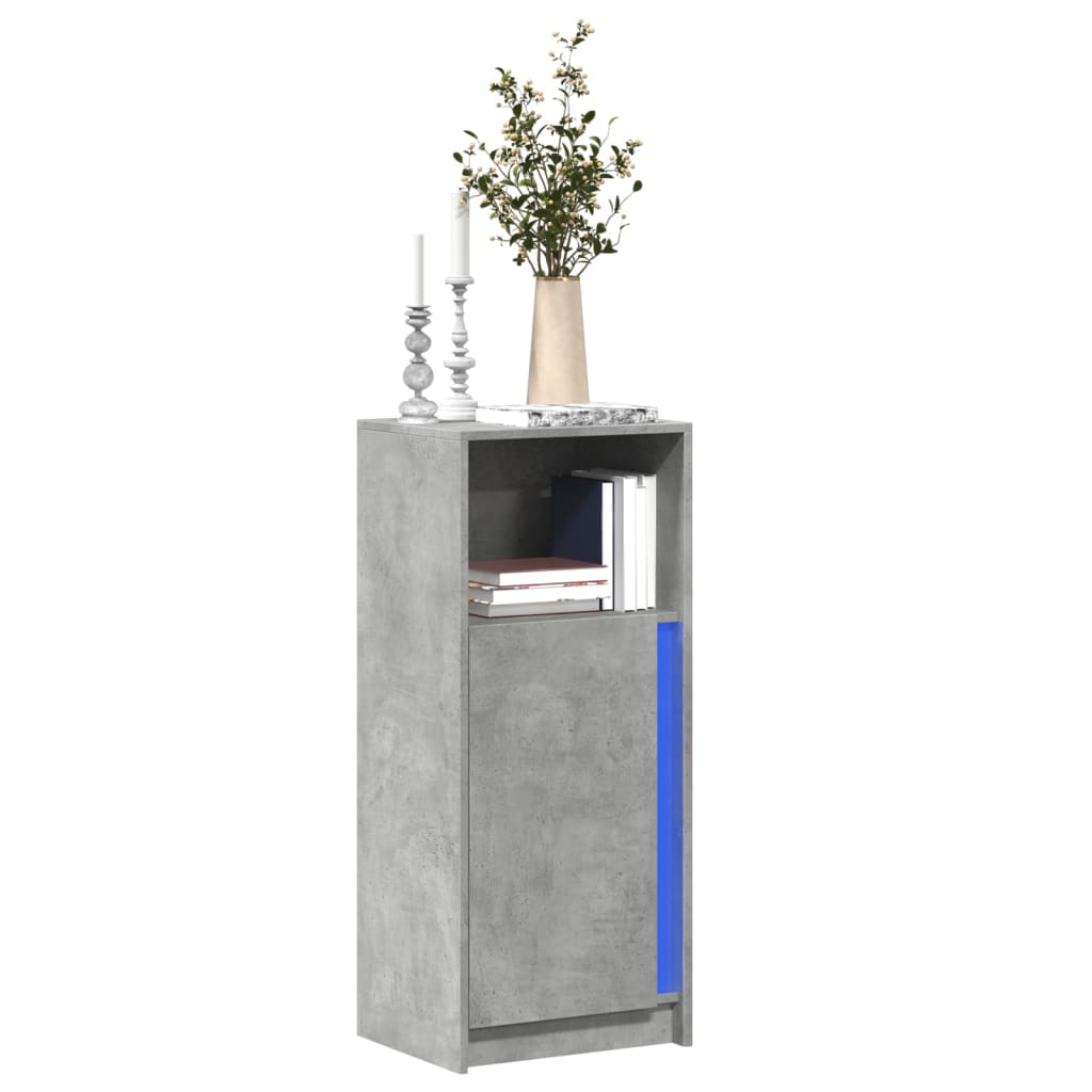 Sideboard with LED Concrete Grey 42,5x34x100 cm Engineered Wood