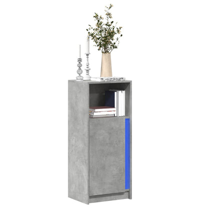 Sideboard with LED Concrete Grey 42,5x34x100 cm Engineered Wood