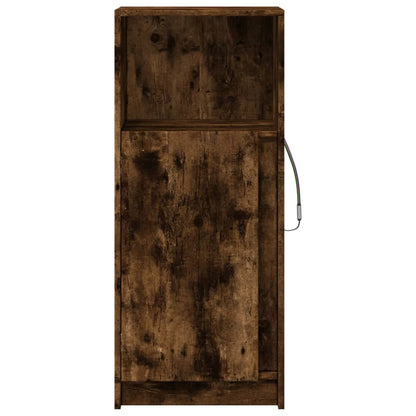 Sideboard with LED Smoked Oak 42.5x34x100 cm Engineered Wood