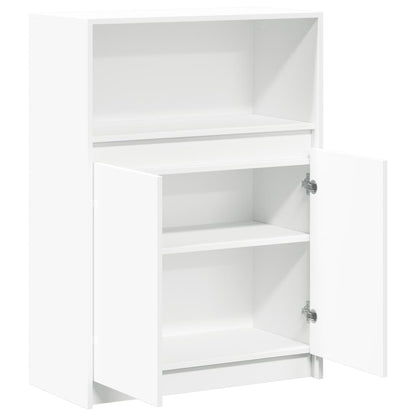 Sideboard with LED White 72x34x100 cm Engineered Wood