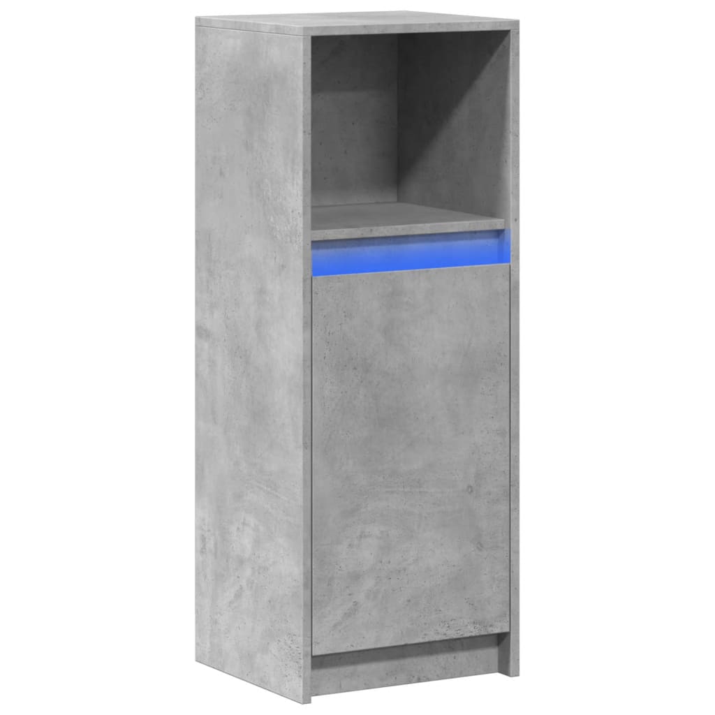 Sideboard with LED Concrete Grey 38x34x100 cm Engineered Wood