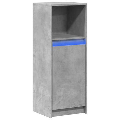 Sideboard with LED Concrete Grey 38x34x100 cm Engineered Wood
