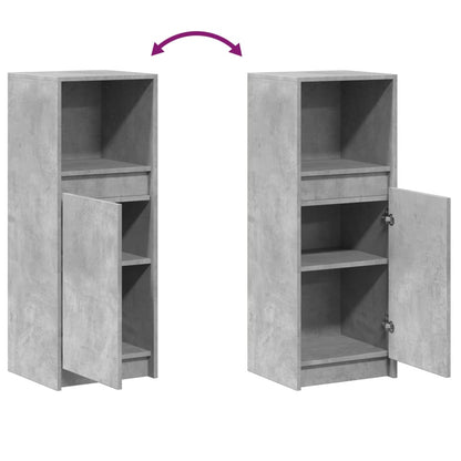 Sideboard with LED Concrete Grey 38x34x100 cm Engineered Wood